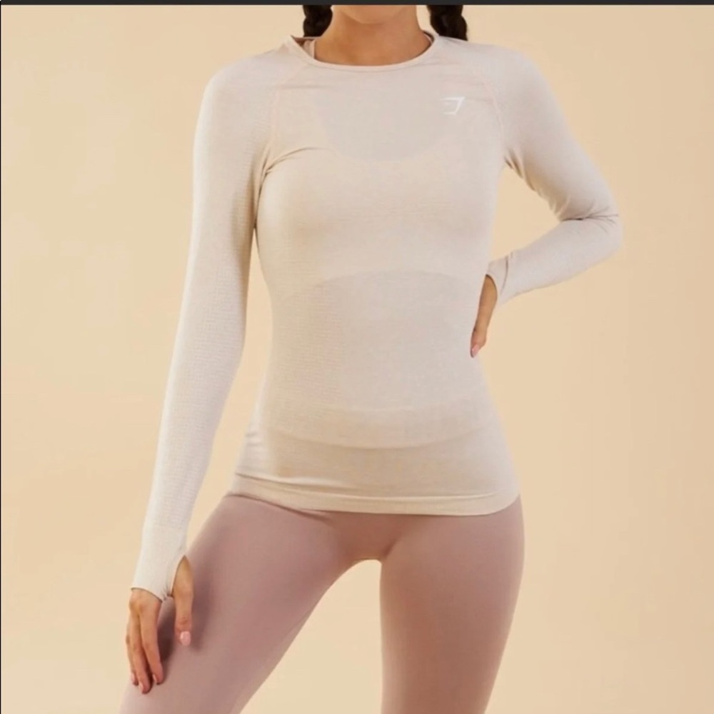 Gymshark Vital Seamless long sleeve-Sand